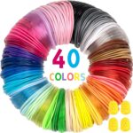 Dynta 3D Pen Filament Refills 40 Colors, 10 Ft Per Color Total 400 Ft 1.75mm PLA 3D Doodler Pen Refills for Create Model Art Compatible with Most 3D Printing Pens