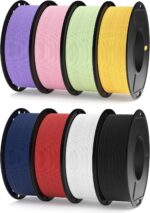 ELEGOO 250g Matte PLA Filament Bundle 1.75mm, 8 Colors 3D Printer Filaments Dimensional Accuracy +/- 0.02mm, 8 Pack 250g Spool Multicolors for Most FDM 3D Printers