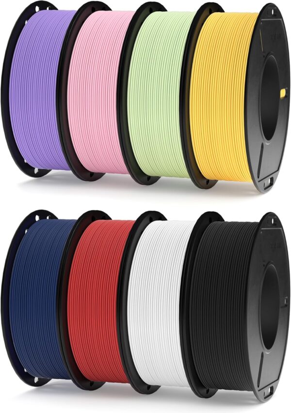 ELEGOO 250g Matte PLA Filament Bundle 1.75mm, 8 Colors 3D Printer Filaments Dimensional Accuracy +/- 0.02mm, 8 Pack 250g Spool Multicolors for Most FDM 3D Printers