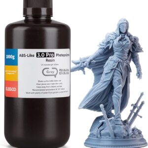 ELEGOO ABS-Like Resin 3.0 Pro, Higher Scratch-Resistance 3D Printing Photopolymer Resin, 405nm UV Resin for MSLA/DLP/LCD Printers Fast Curing High Precision Non-Brittle, Grey 1000g
