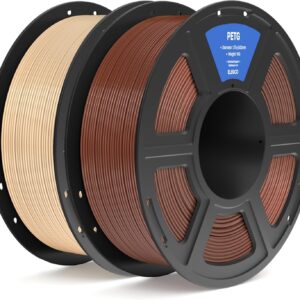 ELEGOO PETG Filament 1.75mm Brown & Beige 2KG, 3D Printer Filament Dimensional Accuracy +/- 0.02 mm, 2pcs 1kg Spool(2.2lbs) Fits for Most FDM 3D Printers