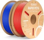 ELEGOO Rapid PETG Filament 1.75mm Blue & Red 2KG, High Speed 30-600mm/s 3D Printer Filament Dimensional Accuracy +/- 0.02 mm, 1kg Cardboard Spool(2.2lbs) Fits for Most FDM 3D Printers