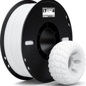 ELEGOO TPU Filament 1.75mm White 1KG, 95A Flexible Soft 3D Printing Filament Dimensional Accuracy +/- 0.02mm, 1KG Spool(2.2lbs) for Most FDM 3D Printers