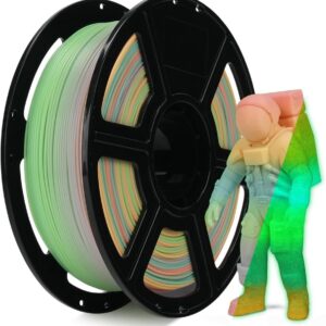 FLASHFORGE Glow in The Dark Rapid PLA Filament 1.75mm, Luminous Melody Fast Color Change Multicolored Rainbow Filament, Max 500mm/s High-Speed Printing, High Brightness and Long-lasting Glowing Effect