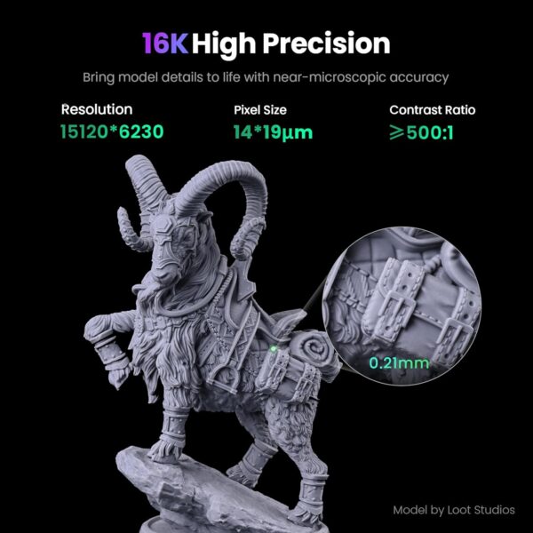 GK3 (T) Resin 3D Printer 16K 9.6-Inch NONO LCD with COB Light Source with Intelligent Heating System & Intelligent Resin Feeding System App Control 211 x 118 x H240mm Build Volume - Image 2