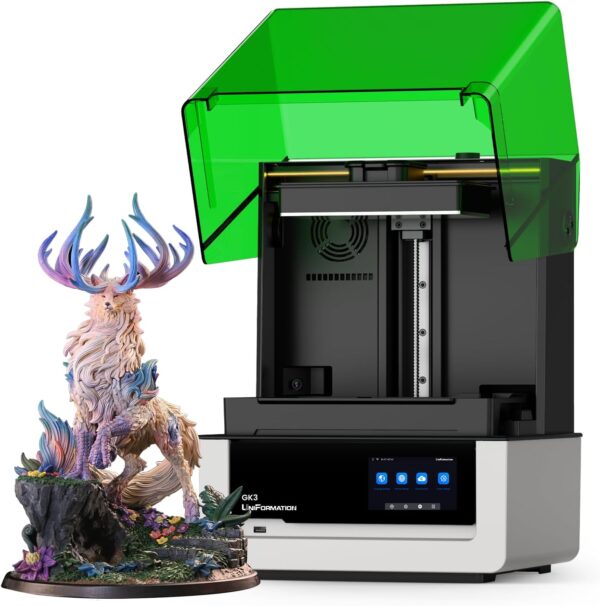 GK3 (T) Resin 3D Printer 16K 9.6-Inch NONO LCD with COB Light Source with Intelligent Heating System & Intelligent Resin Feeding System App Control 211 x 118 x H240mm Build Volume