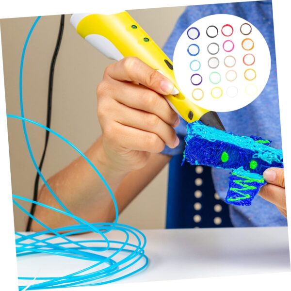 Garneck 20Pcs Abs Pen Filament Refills High Temperature Compatible Supplies Meters Each Vibrant DIY Projects and Artistic Creations - Image 2