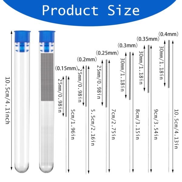 Giantree 60 Pieces 3D Printer Nozzle Cleaning Kit, 3D Printer Nozzle Cleaner, Stainless Steel Nozzle Cleaning Needles, 3D Printer Accessory 3D Printer Tool Kit (Diameter 0.15/0.2/0.25/0.3/0.35/0.4mm) - Image 2