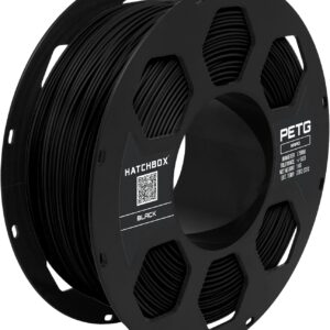 HATCHBOX 1.75mm Black High Speed PETG 3D Printer Filament, Dimensional Accuracy +/- 0.03 mm, 1 kg Spool, Compatible with FDM Printers for Fast, Precise Printing