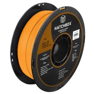 HATCHBOX 1.75mm Dark Yellow TPU 3D Printer Filament Shore 95A, 1 KG Spool, Dimensional Accuracy +/- 0.03 mm, 3D Printing Filament