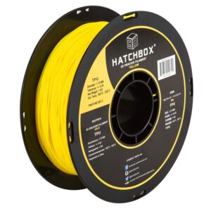 HATCHBOX 1.75mm Yellow TPU 3D Printer Filament Shore 95A, 1 KG Spool, Dimensional Accuracy +/- 0.03 mm, 3D Printing Filament