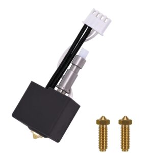 Hotend Kit for Anycubic Kobra S1, 3D Printer Quick Swap Ceramic Composite Throat Tube Hotend Kit with 2PCS 0.4mm Brass Nozzzles for Anycubic Kobra S1, S1 Combo
