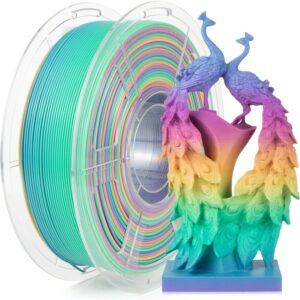 IEMAI Rainbow PLA Filament 1.75mm, Fast Color Changing Gradient, High-Speed 3D Printer Filament Up to 600mm/s, 1kg Spool for Artistic Creations & Home Decor