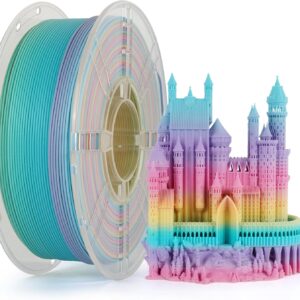 Kingroon 3D Printer Filament Matte Rainbow PLA Filament 1.75mm 3D Printing Filament 1kg Dimensional Accuracy ±0.02mm,Fit Most 3D Printers