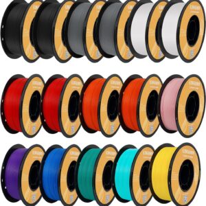 Kingroon High Speed PLA 3D Printer Filament 1.75mm, 3D Printer Rapid Filament for 30-600mm/s Hyper Printing Filament, Dimensional Accuracy +/- 0.03 mm, 16 kg Plastic Spool (35.2lbs（Mixed Colors）
