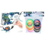 MYNT3D Professional Printing 3D Pen with OLED Display Bundle with 10 Color 3m Each ABS 3D Pen Filament Refill Pack