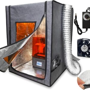 Multifunctional 3D Printer Enclosure w/Adjustable Ventilation Kit Eliminate Odors Tent Cover Compatible with Anycubic Photon Mono, Elegoo Saturn/Mars 3/4 & Creality Halot Series Resin 3D Printer