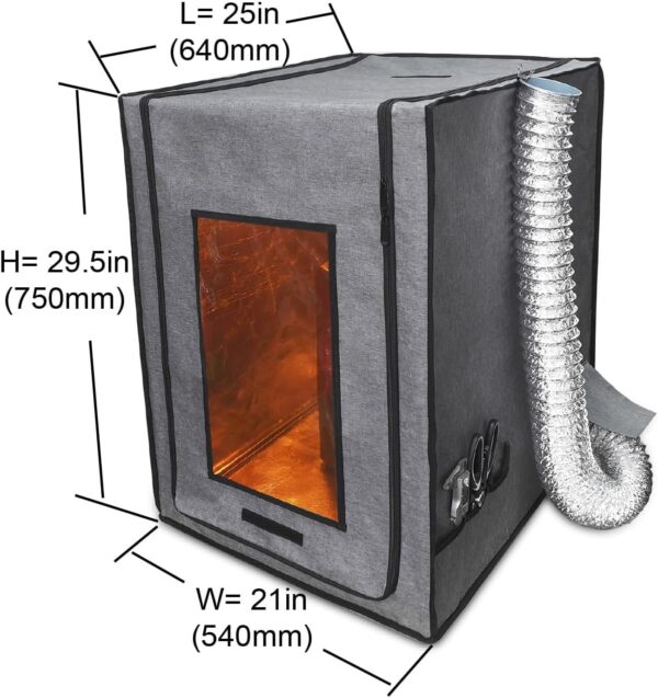 Multifunctional 3D Printer Enclosure w/Adjustable Ventilation Kit Eliminate Odors Tent Cover Compatible with Anycubic Photon Mono, Elegoo Saturn/Mars 3/4 & Creality Halot Series Resin 3D Printer - Image 2
