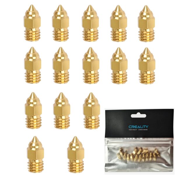 Offical Creality 15pcs 3D Printer Extruder Nozzle 0.4mm MK Nozzles for Ender 3 S1/Pro/Ender 3/V2/Pro/Max/CR-6 SE/MAX Nozzle, for Ender-3 Serise/Ender-5
