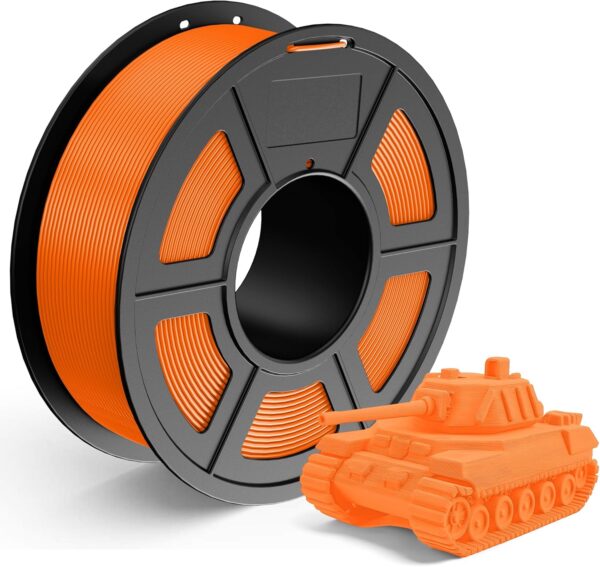 PLA 3D Printer Filament, PLA Filament 1.75mm, Neatly Wound 3D Printing Filament, Dimensional Accuracy +/- 0.02 mm, 1Kg Spool(2.2 lbs), Fits for Most FDM 3D Printers, PLA Orange