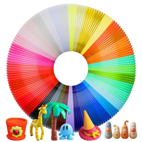 Pangda 40 Bright Colors 1.75mm 3D Printer PLA Filament Bundle Silk Each Color 16 Feet, Total 640 Feet 3D Pen Filament Refill for Halloween Crafting Decorations