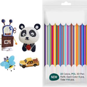 Pen Filament Strands - 3D Sketch Pen Refills, 110 Pen Filament | Filament Replacement Rods, 2.5mm Refill Filaments, Colorful 3D Drawing Pen Refill Filament Bundle for Printing Pens Printer