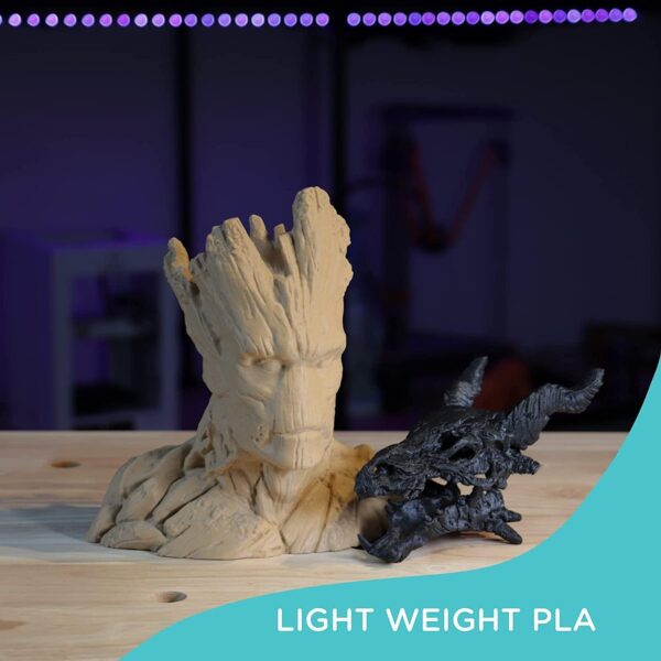 Polymaker Light Weight PLA Filament 1.75mm LW-PLA Grey 0.8kg Low Density 1.75mm - PolyLite 3D Printer Filament Grey, Print with Most 3D Printers - Image 2