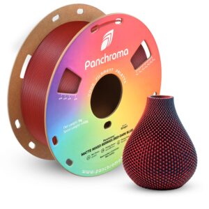 Polymaker Panchroma Dual Color Matte PLA Filament, Matte Mixed Berries (Red-Dark Blue) 1.75mm 3D Printing Filament, 3D Printer PLA Filament, Fit Most FDM 3D Printers, 1kg Spool (2.2lb)