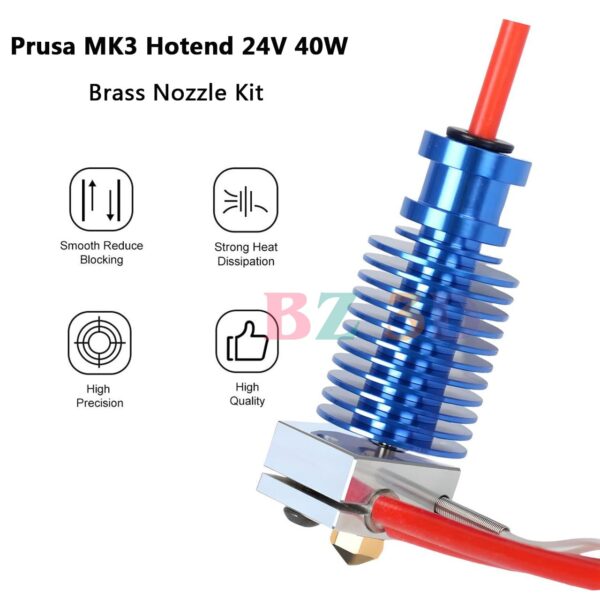 Prusa i3 MK3 Hotend 24V 40W Kit,Upgrade V6 Bi-Metal Heatbreak,Heater Block Aluminum,V6 Brass Nozzle 0.4mm for Prusa i3 MK3,MK3S,MK3S+3D Printer for V6 Hotend Kit. - Image 2