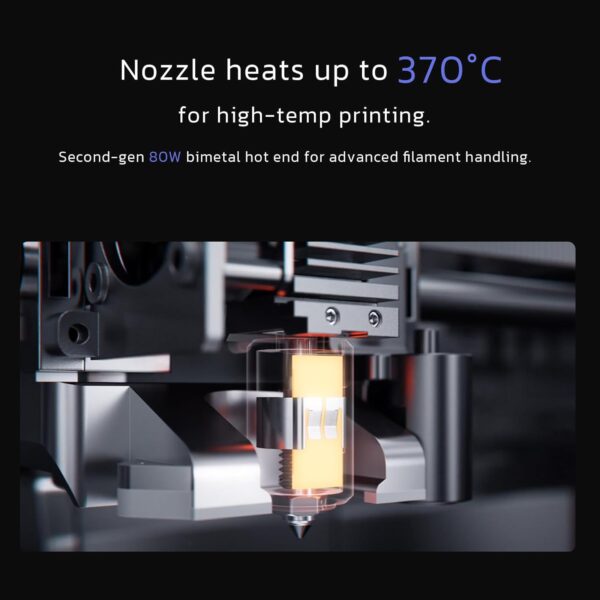 QIDI PLUS4 3D Printer, Max 600mm/s High-Speed Printing, 65℃ Chamber Heat, Fully Auto Leveling, 370°C Direct Extruder with Integrated Nozzle, Support PPS-CF Filaments, Large Print Size 12"x12"x11" - Image 2
