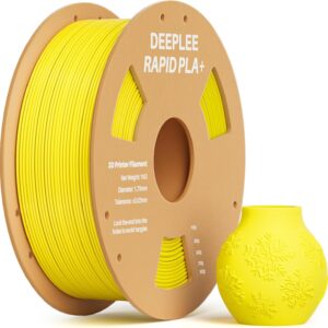Rapid PLA Plus Filament 1.75mm, High Speed 3D Printer Filament Up to 600mm/s, PLA+ Filament Dimensional Accuracy +/- 0.02 mm Fits Most FDM 3D Printer, Cardboard Spool Yellow 1kg