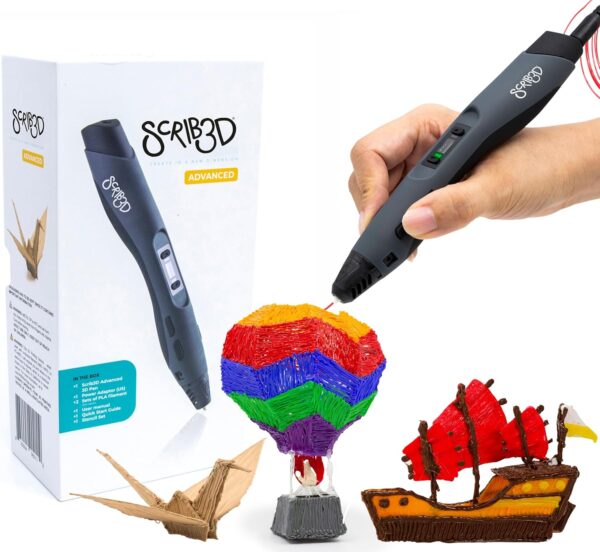 SCRIB3D Advanced 3D Printing Pen with 2 Starter Colors and PLA Refill Pack with 10 Assorted Colors - Image 2