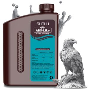 SUNLU 2000G ABS Like Resin For 3D Printer, 405nm UV Curing Photopolymer Rapid 3D Resin For 2K 4K 6K 8K LCD/DLP/SLA 3D Printers, Non-Brittle & High Precision & Low Shrinkage, 2KG, Grey