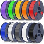 SUNLU PLA 3D Printer Filament, 1.75 PLA Filament Dimensional Accuracy +/- 0.02 mm, 1 kg Spool, 1.75mm (PLA 10color)