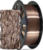 Silk Coffee PLA Satin Shiny 3D Printer Filament, 1.75mm Diameter 1kg Spool 2.2lbs for FDM 3D Printers