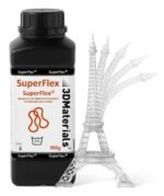 Superflex 3D Printer Resin, Softness 80A Simulating Flexible Rubber, Made in Korea by 3DMaterials (500g, Clear)