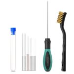 YOOPAI 3D Printer Nozzle Cleaning Kit, 3D Printer Cleaning Kit with Soft Rubber Handle, 0.4mm Nozzle Cleaning Needles and Copper Wire Brush, 3D Printer Tools Kit for 1.75mm Nozzles