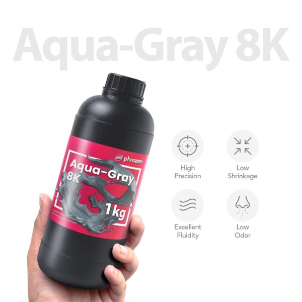 phrozen 3D Printer Rapid Resin [Aqua-Gray 8K], 405nm LCD UV-Curing Standard Photopolymer Resin for Highly Detailed Models, Low Odor Not Smelly Non-Brittle, Works Best with 8K 3D LCD Printer (1KG) - Image 2