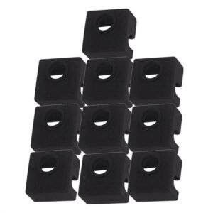 10Pcs Black 3D Printer Hotend Silicone Sock Heater Block Silicone Cover for Ender 3/3 Pro/3 V2, Ender 5/5 Plus/ 5 Pro, CR 10 Series, MK7/ 8/9 3D Printer Hotend，3D Printer Parts and Accessories