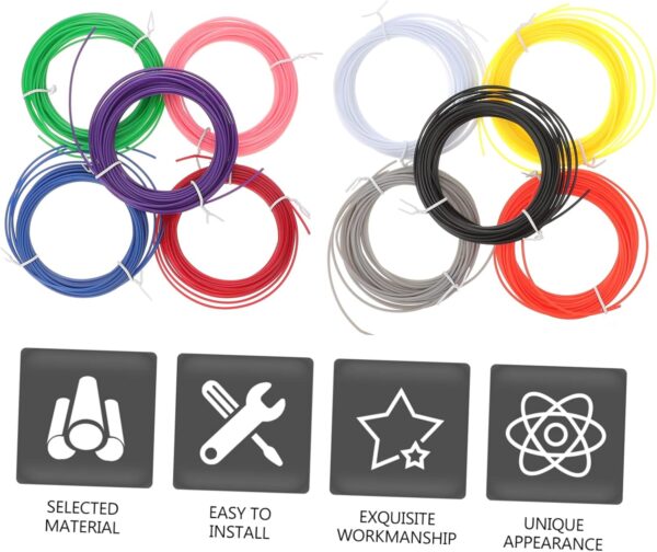 10pcs Plastic 3D Pen Filament Printing Supplies Pla Filament Gold White Pla Bundle 3D Pen - Image 2