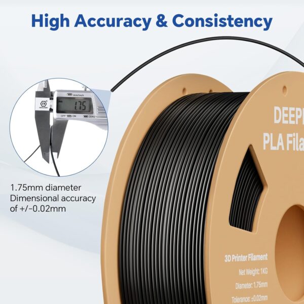 PLA 1.75mm 3D Printer Filament, Dimensional Accuracy +/- 0.02mm, Neatly Wound, No Clogging, Vacuum Package, Fits for Most FDM 3D Printers, 2 Pack 1kg Orange - Image 3