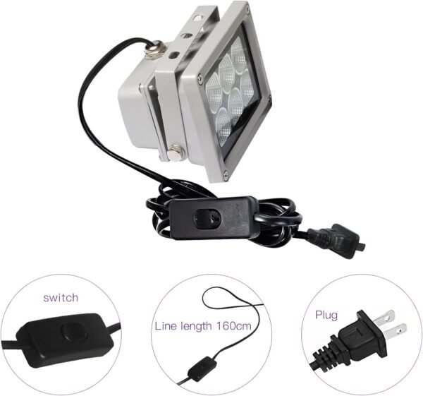 3D Printer UV Resin Curing Light for SLA/DLP/LCD 3D Printing, Solidify Photosensitive Resin, 405nm UV LED Lights with 60w Output Affect - Image 7