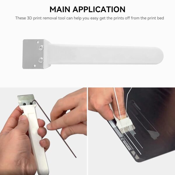 3D Print Cleaner Scraper, 6 pcs 3D Printer Tool Stainless Steel Hot Bed Shovel, for Bambu Lab Build Plate Scraper X1/P1 Series，Spatula SK5 Steel Scraper Tip Blade with Screws - Image 3