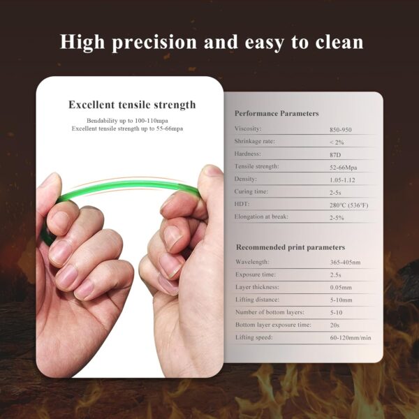 High-Temp Resistant 3D Printer Resin - Up to 280°C, High Precision 3D Printing Resin for Engineering, Industrial Parts, 405nm Photopolymer Resin for DLP/LCD (Black, 1000g) - Image 6