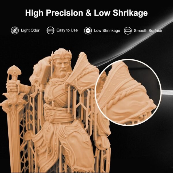3D Printer Resin Orange, Low Odor, High Precision, Quick Curing Standard Photopolymer Resin, 405nm UV Curing Photopolymer Resin 3D Printing Liquid for LCD DLP SLA 3D Printers 1kg - Image 3