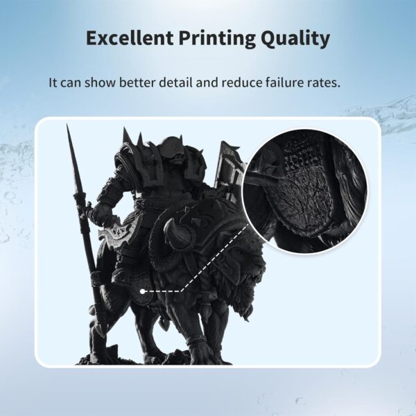 Chitu Systems Water Washable Resin 1KG,Faster Post-Processing, 405nm Standard Photopolymer Resin for 8K/10K/12K/LCD/DLP/SLA 3D Printers,Near-Expiry Resin - Limited Stock (Black, 1000g) - Image 4