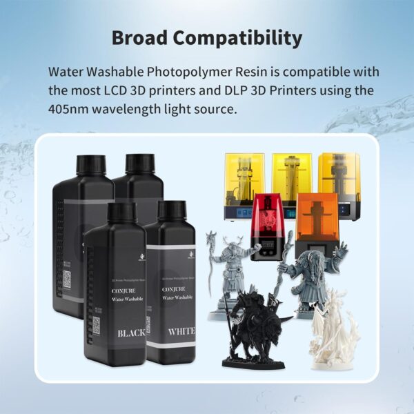 Chitu Systems Water Washable Resin 1KG,Faster Post-Processing, 405nm Standard Photopolymer Resin for 8K/10K/12K/LCD/DLP/SLA 3D Printers,Near-Expiry Resin - Limited Stock (Black, 1000g) - Image 5