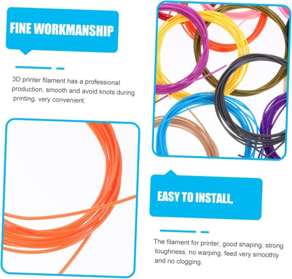 Versatile 3D Pen Filament Assortment 20 Pack 197ft Filament Bundle 1.75mm for 3D Printing Art Projects - Image 7