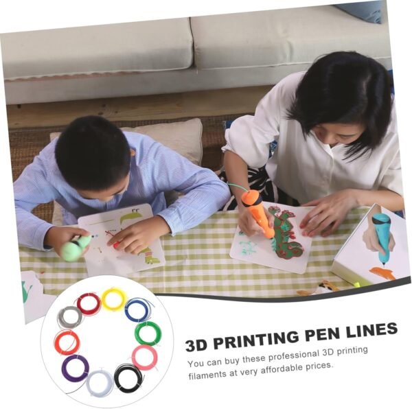 Plastic 3D Pen Filament 10pcs Refills Filament for 3D Pen Compatible for Printing - Image 3