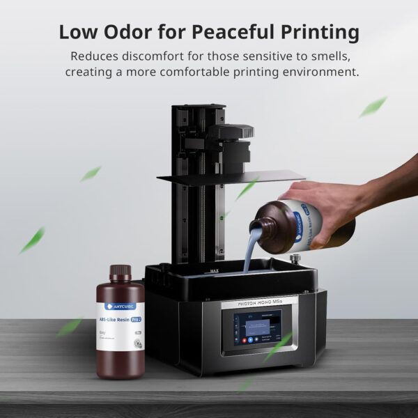 ANYCUBIC ABS-Like 3D Printer Resin Pro 2, Stronger and Tougher, High Precision and Long-Lasting, Low Odor, Wide Compatibility for All LCD Resin 3D Printers (Grey, 1kg) - Image 5